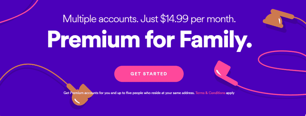 spotify family plan same address