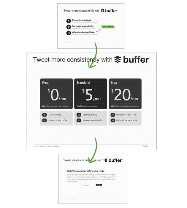 Buffer mvp landing page
