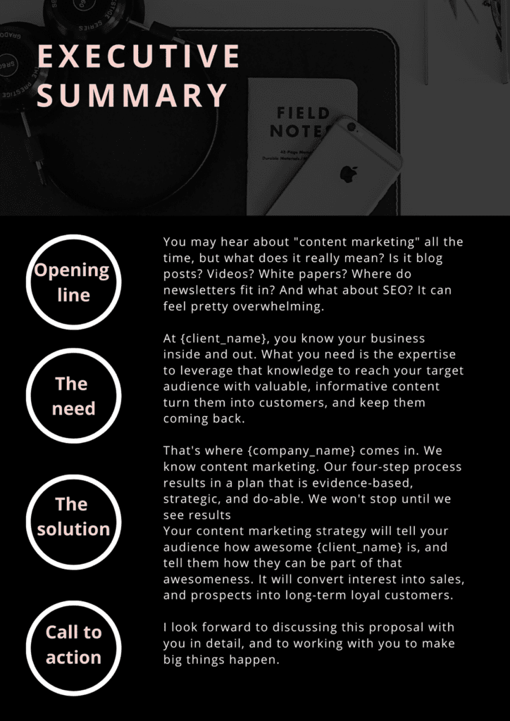 Executive Summary - how to write business proposal