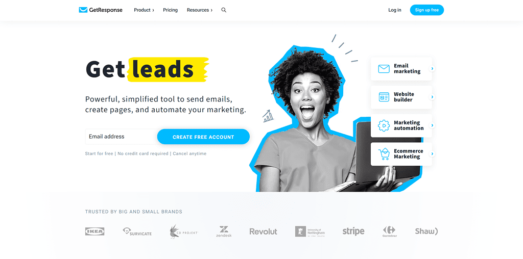 Getresponse landing page