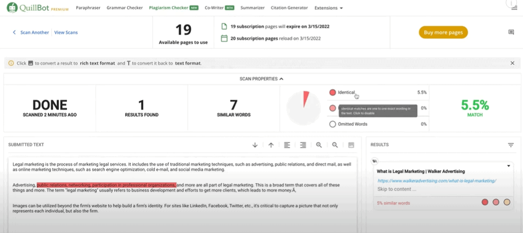 quillbot plagiarism checker