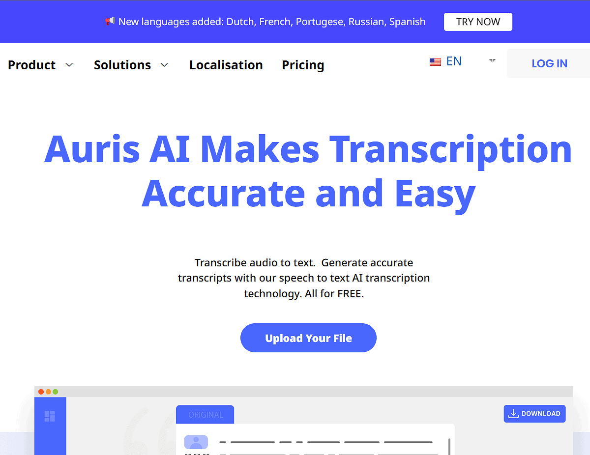 Auris Audio To Text Converter