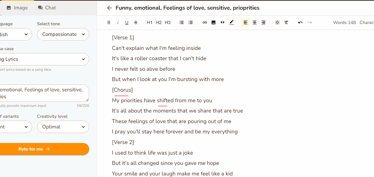 Picture11 Rytr Song Lyrics