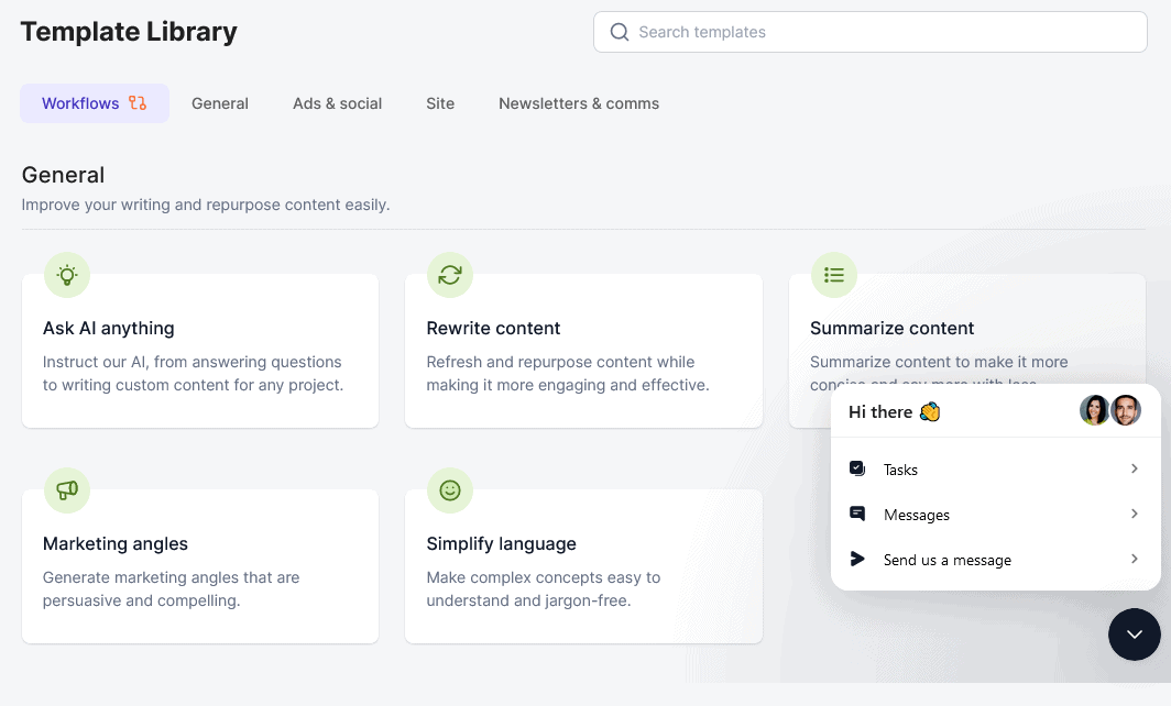 Hypotenuse AI Using Templates 