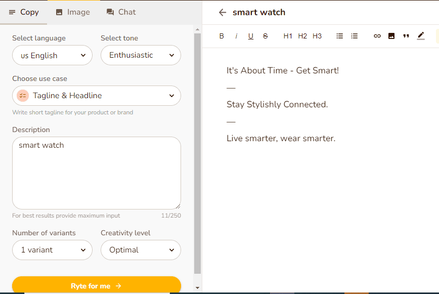 Picture9 Rytr Tagline & Heading