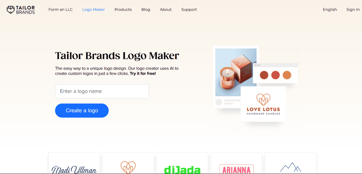 Tailor Brands Tailor Brands Best Logo AI Generator