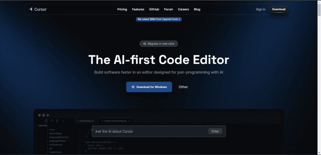 Cursor - ChatGPT Alternatives For Coding