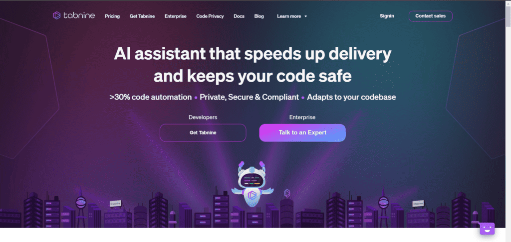 Tabnine - ChatGPT Alternatives For Coding