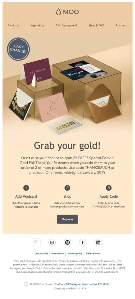 Promotional email