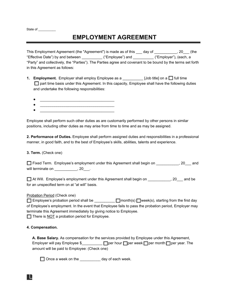 Employment Contract Agreement