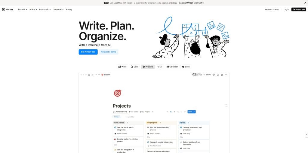 Notion - best startup websites