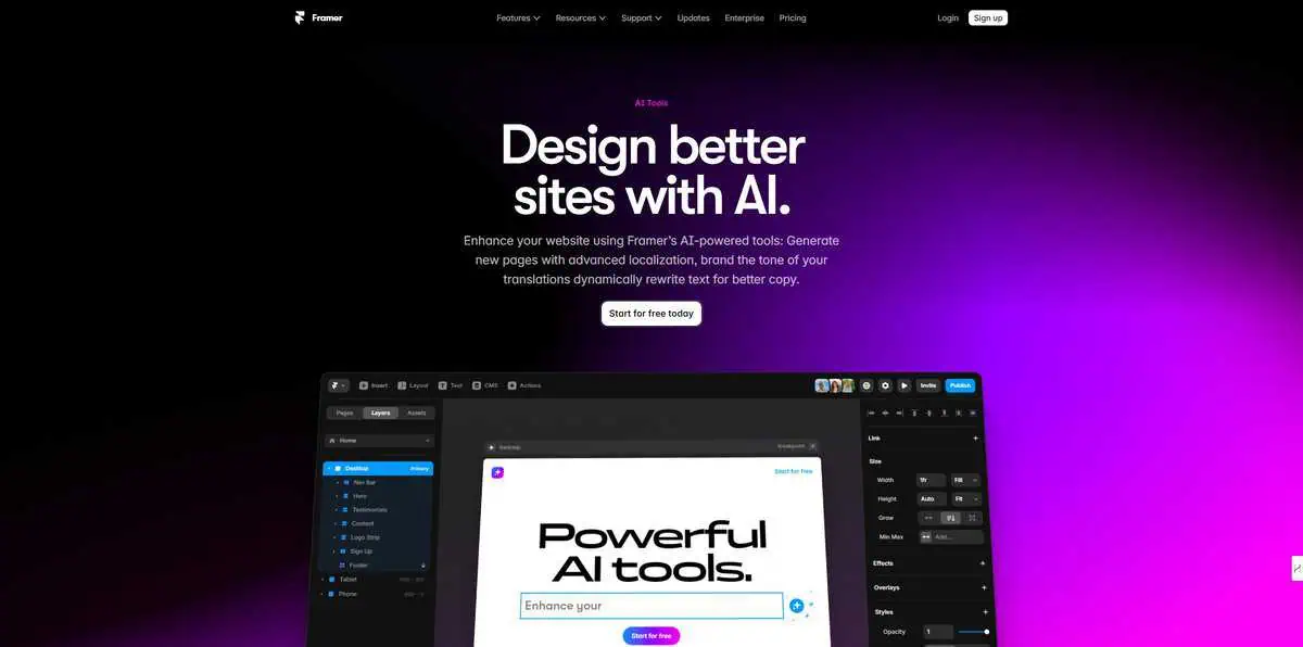 Framer - Best AI Tools For Designers