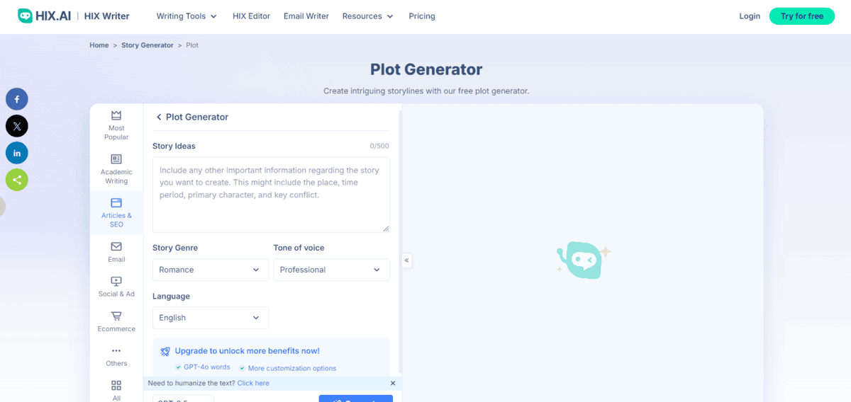 Hix.AI - Best AI Story Generator