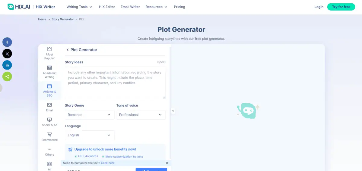 Hix.AI - Best AI Story Generator